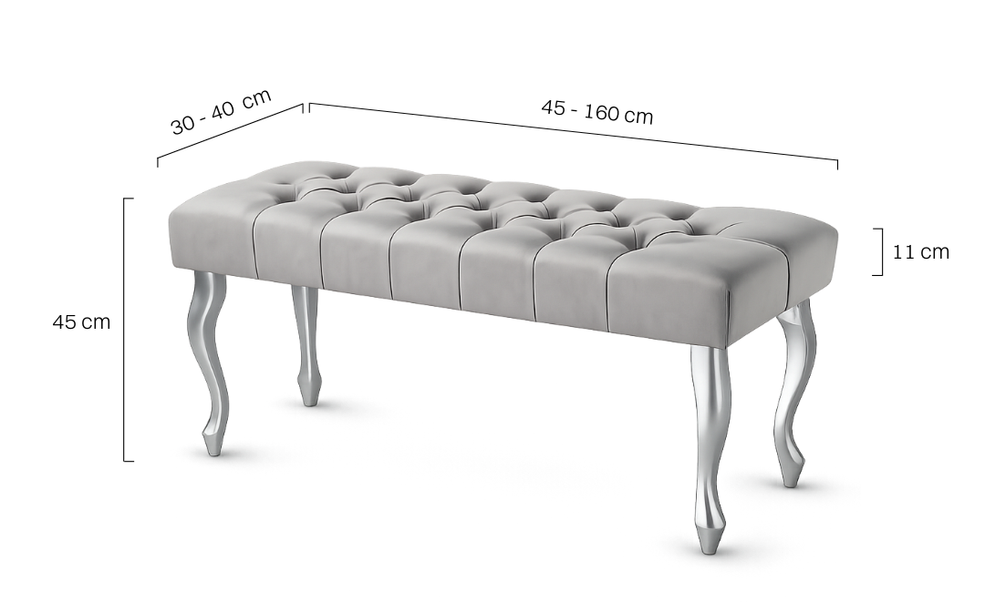 pikowana ławka do przedpokojugrau flurbank bettbank