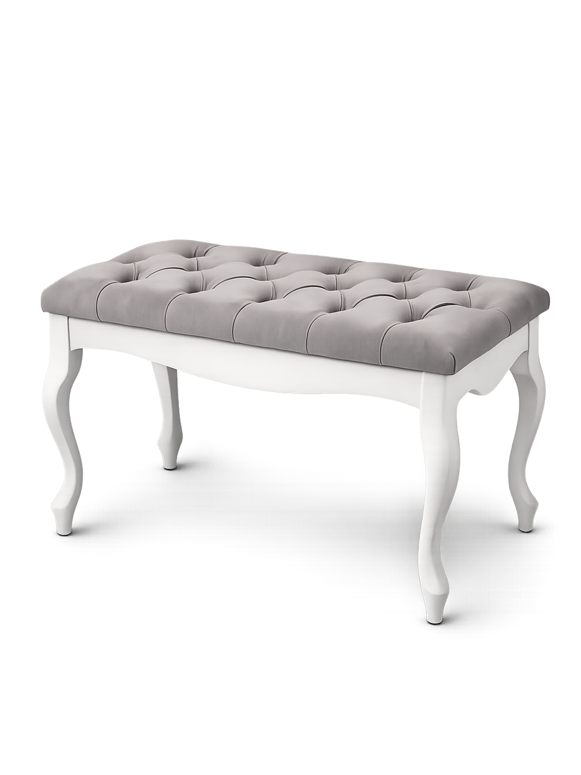 Banco de madera con asiento acolchado - Blanca