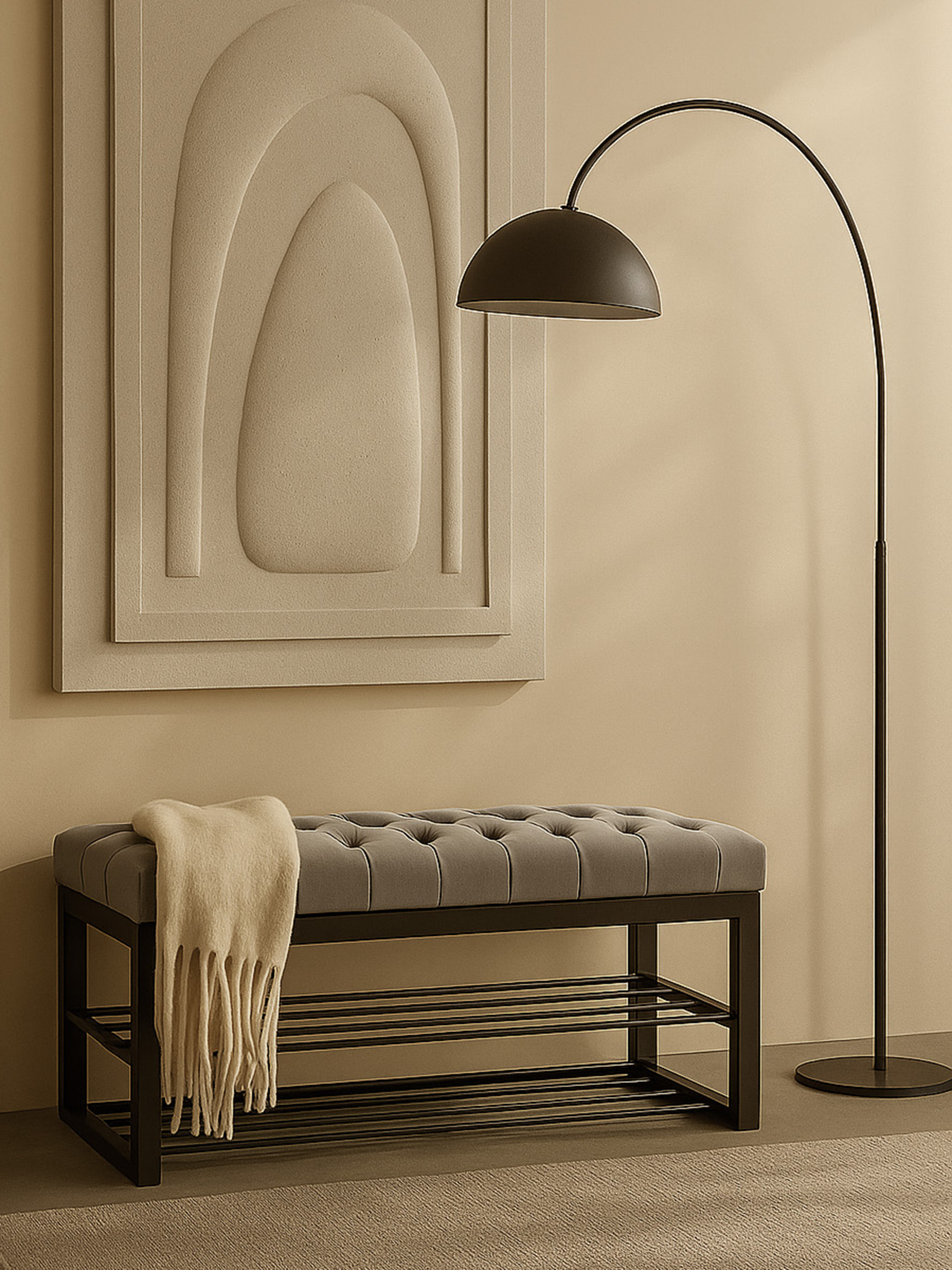 Banco acolchado para pasillo Industrial SHELF BLANCA - LOFT