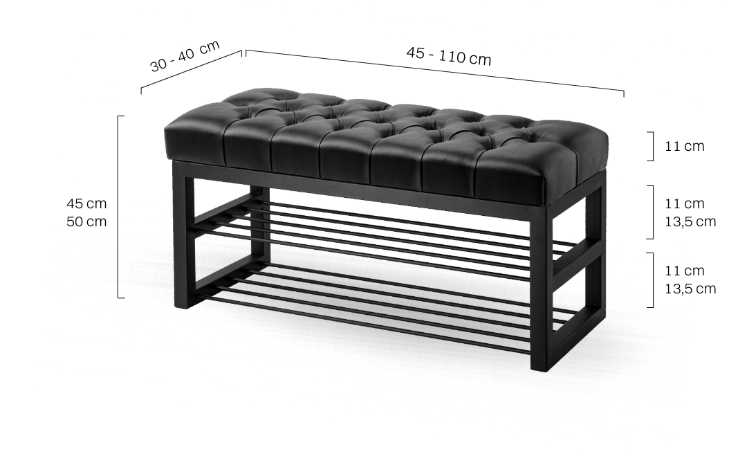 Leder-Schuhbank mit stauraum für den Flur